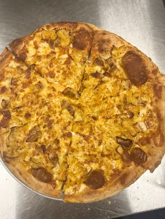 Buffalo Mac & Cheese Pizza.