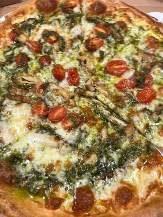Chicken Pesto Pizza.