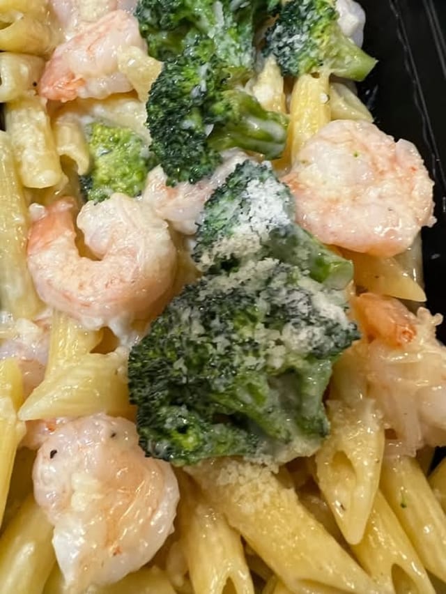 Shrimp Broccoli Alfredo.